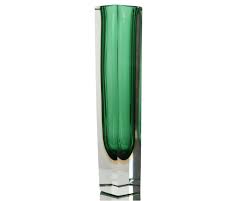 Large Murano Glass Vase - Faceted Cut Art Glass Vessel in ...