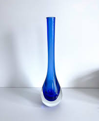 Murano Cobalt Blue Teardrop Vase - Etsy
