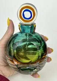Art Glass Murano Peacock Sommerso Perfume Fragrance Bottle ...