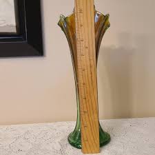 Northwood Carnival Glass Marigold and Green Thin Ribbed - Etsy