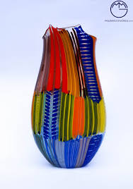 Tessuto - Multicolored Murano Glass Vase "Sandy" - Made ...