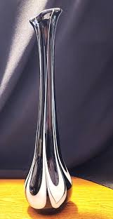 Vintage 13 1/2" Black & White Vase - Etsy