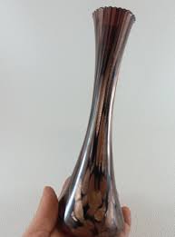 Rare 1950 Murano Glass Flower Vase Submerged Glass Black ...