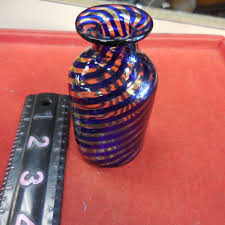 Hand Blown Murano Glass Made in Italy Blue Swirled Bottle | eBay