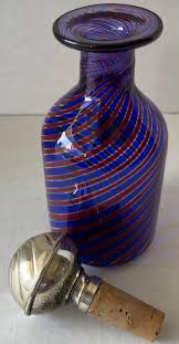 Italian Murano Swirl Glass with Sterling Lid Perfume Bottle at 1stDibs