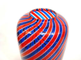 Fulvio Bianconi, Florero "a Canne" en cristal de Murano, Firmado Venini 1986 en venta en 1stDibs