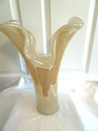 Vtg 17" Murano Vetro Eseguito Secondo Art Glass Lily Vase Attached Sticker | eBay