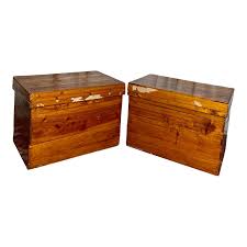 Pair Antique Japanese Tea Shipping Crates Storage Boxes ...