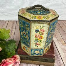 Accents | Vintage Floral Octagon Tin | Poshmark