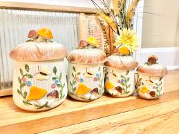 Vintage / Retro Mushroom and Butterfly Ceramic Canister Set of 4 / 1970's Kitschy Kitchen Mushroom and Butterfly Canisters Made in Japan - Etsy Ireland