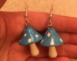 Mushroom Dangle Earrings, 3D Toadstool Charms - Etsy Canada