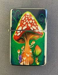Retro Red Mushroom Cute Image Flip Top Oil Lighter Windproof ...