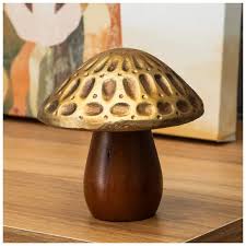 Gold & Brown Wood Mushroom Figurine | Hobby Lobby | 2284230