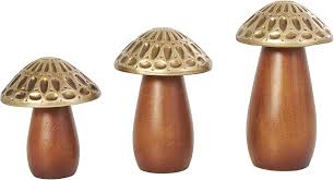 Amazon.com: Deco 79 Wood Mushroom Decorative Sculpture Home ...