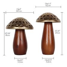 Amazon.com: Oakrain 蘑菇雕塑2 件組農舍茶几裝飾蘑菇裝飾蘑菇 ...