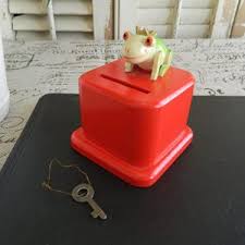 Vintage German Wood Frog Bank With Key - Vebholzwaren Gahlenz - Etsy