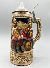 Vintage Ostende Belgium Hand Painted Ceramic Beer Stein | EstateSales.org