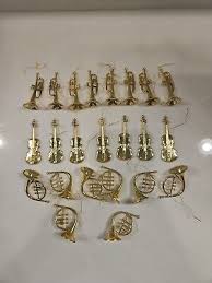 23 pcs mini shiny gold plastic miniature musical instruments ...