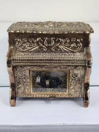 Upright Piano Music Box, Gold Metal, Made in Japan, Plays ...