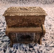 Vintage Metallic Brass Piano Music Box. Made In Japan ...