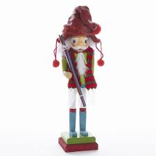 15" Red and Green Nutcracker with Skis Christmas Decorative ...