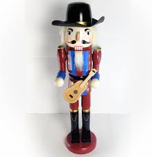 Cowboy Nutcracker With Guitar - Hand-painted Wooden Holiday ...