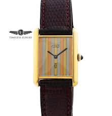 Cartier Tank .925 Gold Vermeil 23mm Tri-Color Dial Manual Wind