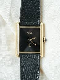 Cartier - Must from Cartier Tank 23x30 Vermeil Black ...