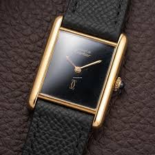 Cartier Tank Must de Vermeil Black Onyx Dial GM 1980s Tank ...