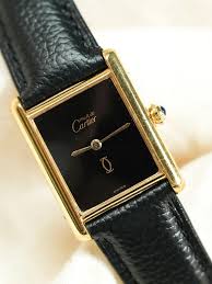 Cartier - Tank Must of Cartier 23x30 Vermeil Black Lacquered ...