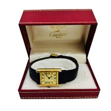 Sold at Auction: Cartier Paris Ladies Gold Plated Tank Watch ...