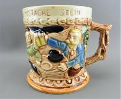 Vintage Ceramic 4" German Beer Hall Mustache Stein Drink Mug ...