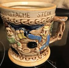 Vintage Rare Mustache Stein Mug Cup Ceramic Men Drinking ...