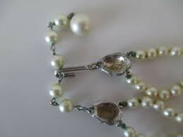 Faux Pearl Choker Necklace Double Strand Graduated Beads 5mm-9mm Hook Clasp Vtg | eBay