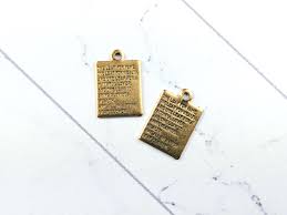 2pcs. Antique Gold Small Four Leaf Clover Quote Charms ...