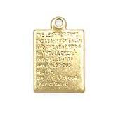 Four Leaf Clover Plaque Charm Brass-Four Leaf Clover Plaque