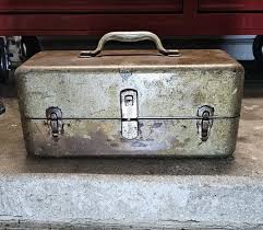 Vintage My Buddy Green Metal Tackle Box 2-Tier Shelves ...