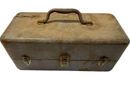 AS IS Vintage tool tackle box metal blue | eBay