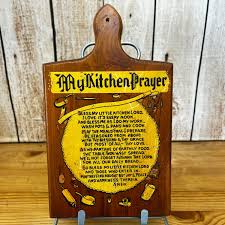 Vintage My Kitchen Prayer Wood Wall Plaque | eBay