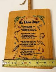 Vintage Kitchen Prayer Wooden Cutting Board Wall Folk Art ...