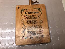 Vintage My Kitchen Prayer Wood Plaque Cutting Board Wall ...