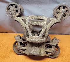 W•Vintage MYERS Unloader Hay Trolley Cast Iron ~ Myers ...