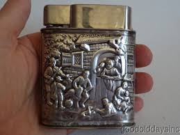 Large Vintage Silver Repousse Table Lighter Works | eBay Australia