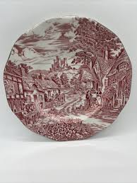 Vintage Enoch Wedgwood Tunstall Old English Village Red ...