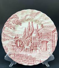 Myott Royal Mail Plate, Red Transferware, Staffordshire ...