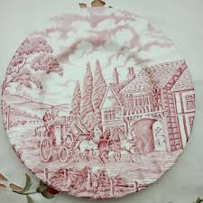 Pink Transferware Bread Plate Cake Plate Dessert Plate Myott ...