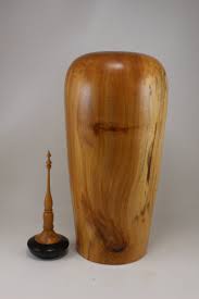 1518 5" W X 10 3/4"H Spalted Maple Urn w/5 1/4" high add'l ...