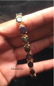 925 Silver Black Opal Bracelet: Multi-fire Gemstone, October Birthstone - Etsy