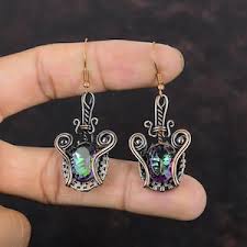 Mystic Topaz Wire Wrapped Earrings - Etsy