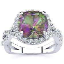 Mystic Topaz Ring | Cushion Shape Mystic Topaz Ring With ...